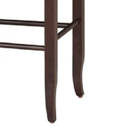 Rush Woven Wooden Frame Barstool with Saber Legs, Beige and Dark Brown - BM61436