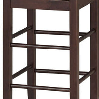 Rush Woven Wooden Frame Barstool with Saber Legs, Beige and Dark Brown - BM61436