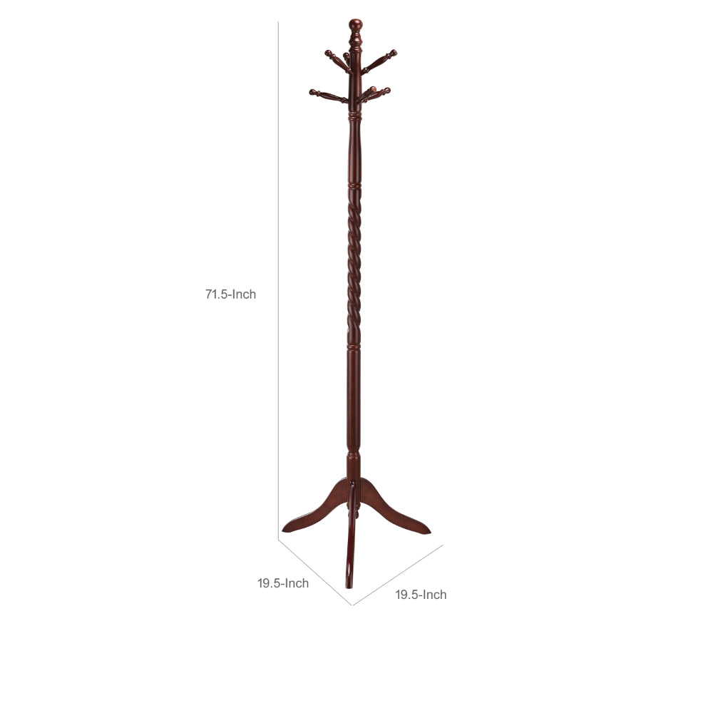 BM69279 Traditional Style Coat Rack, Merlot Brown