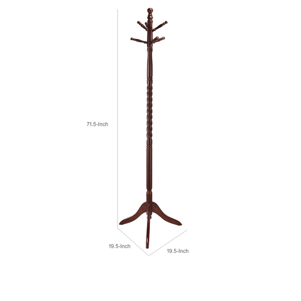 BM69279 Traditional Style Coat Rack, Merlot Brown