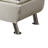 BM69567 Faux Leather Ottoman with Reversible Tray Tops, White