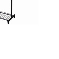 Metal Coat Hanger Rack with Bottom Wired Shelf, Black and Silver  - BM96060