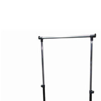 Metal Coat Hanger Rack with Bottom Wired Shelf, Black and Silver  - BM96060
