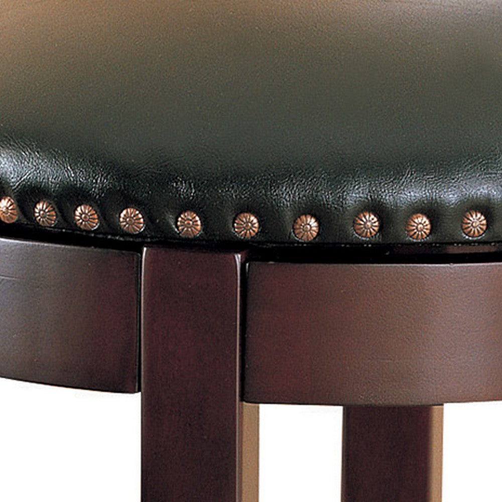 Contemporary 29" Swivel Bar Stool with Upholstered Seat, brown ,Set of 2 - BM68988