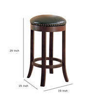 Contemporary 29" Swivel Bar Stool with Upholstered Seat, brown ,Set of 2 - BM68988
