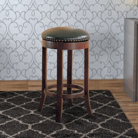 Contemporary 29" Swivel Bar Stool with Upholstered Seat, brown ,Set of 2 - BM68988