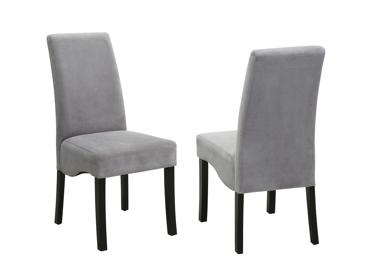 Comfy Wooden Dining Chair, Gray And Black, Set of 2