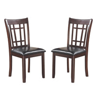 BM69065 Armless Dining Side Chair, Espresso Brown & Black, Set of 2