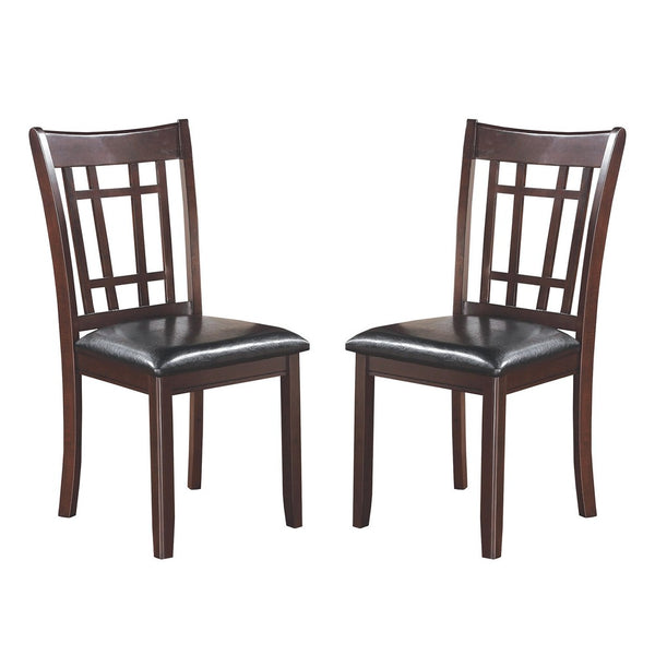 BM69065 Armless Dining Side Chair, Espresso Brown & Black, Set of 2
