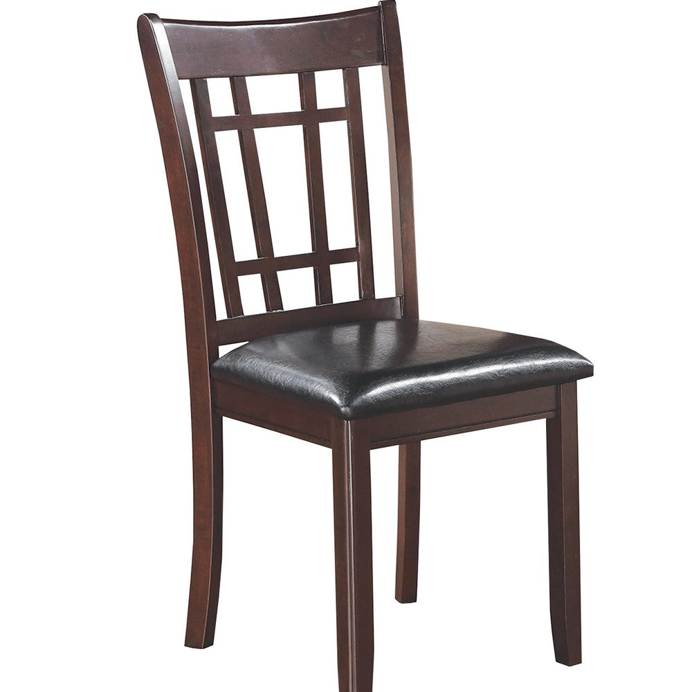 BM69065 Armless Dining Side Chair, Espresso Brown & Black, Set of 2