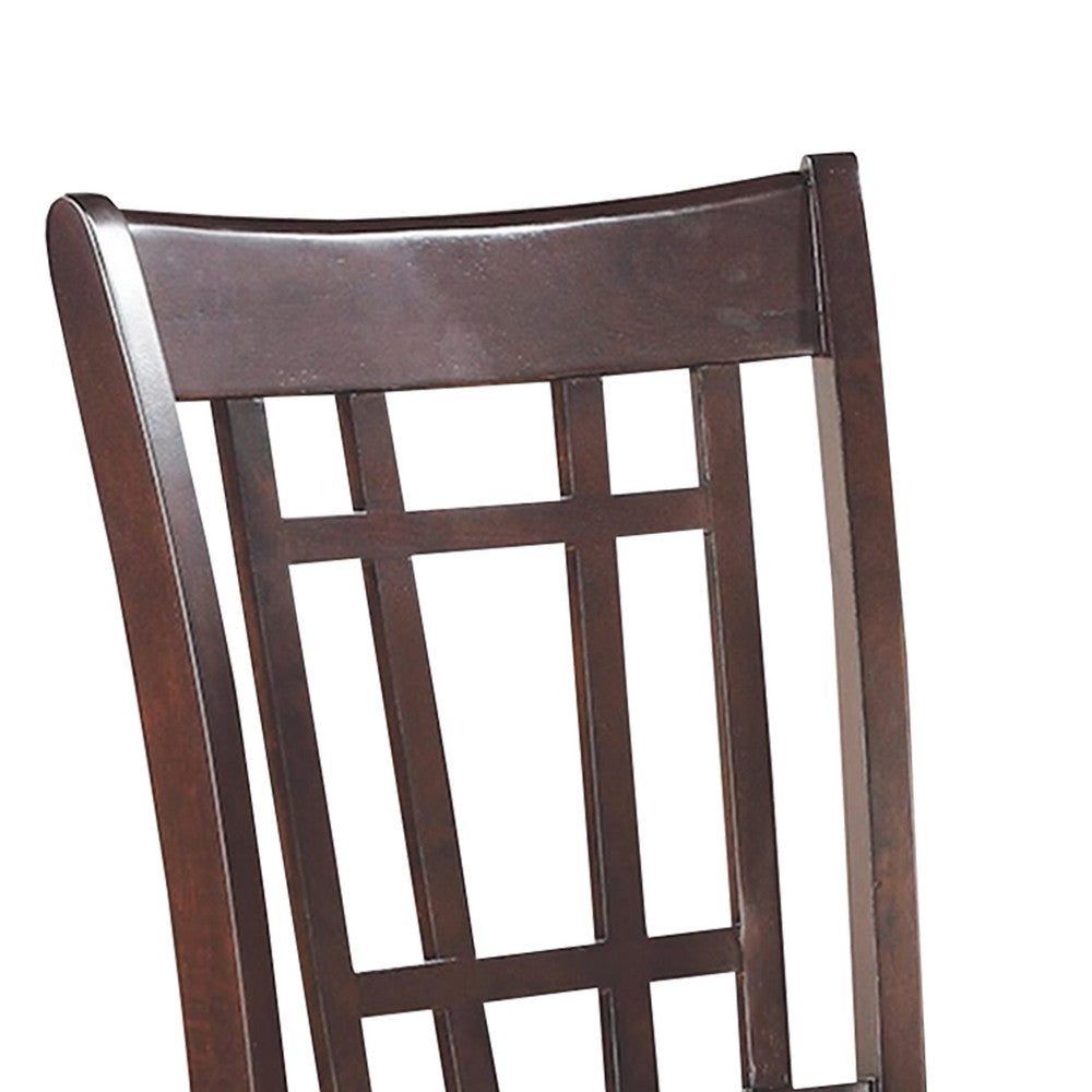 BM69065 Armless Dining Side Chair, Espresso Brown & Black, Set of 2