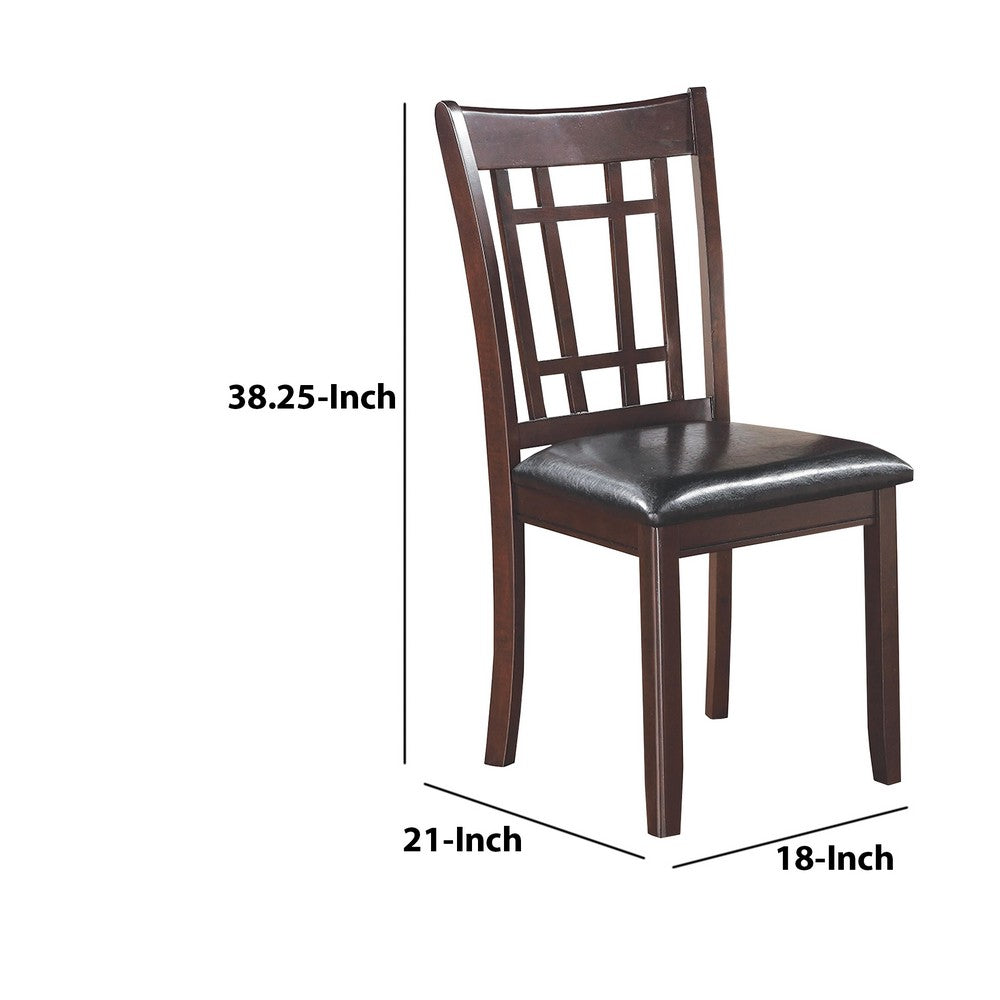 BM69065 Armless Dining Side Chair, Espresso Brown & Black, Set of 2