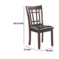 BM69065 Armless Dining Side Chair, Espresso Brown & Black, Set of 2