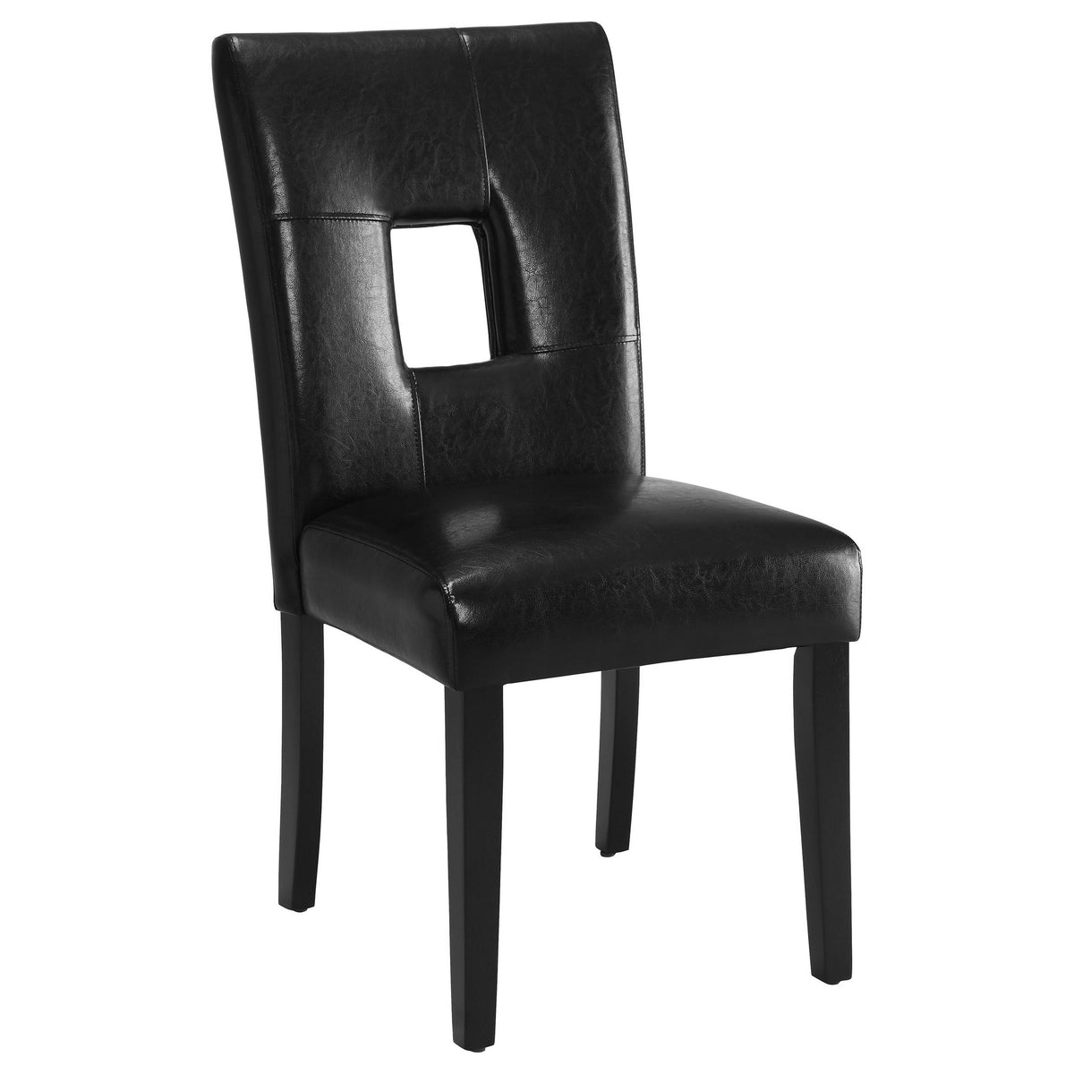 BM160857 Contemporary Dining Side Chair with Upholstered Seat and Back, Black, Set of 2