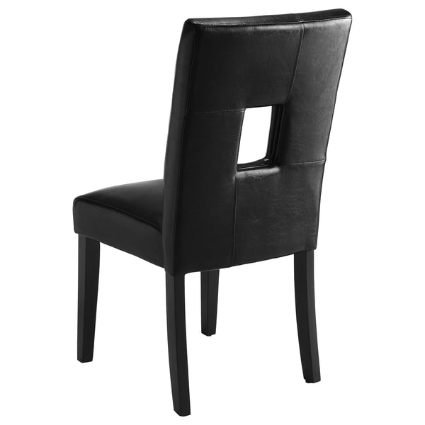 BM160857 Contemporary Dining Side Chair with Upholstered Seat and Back, Black, Set of 2