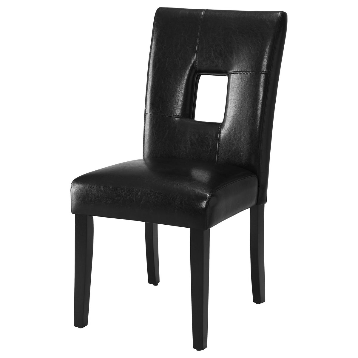 BM160857 Contemporary Dining Side Chair with Upholstered Seat and Back, Black, Set of 2