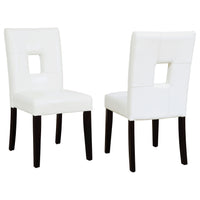 BM160858 Modern Dining Side Chair with Upholstered Seat and Back, White, Set of 2