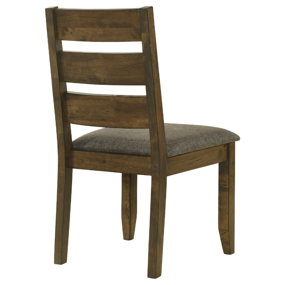 Wooden Ladder Back Dining Chairs, Knotty Nutmeg & Brown, Set of 2 - BM163718