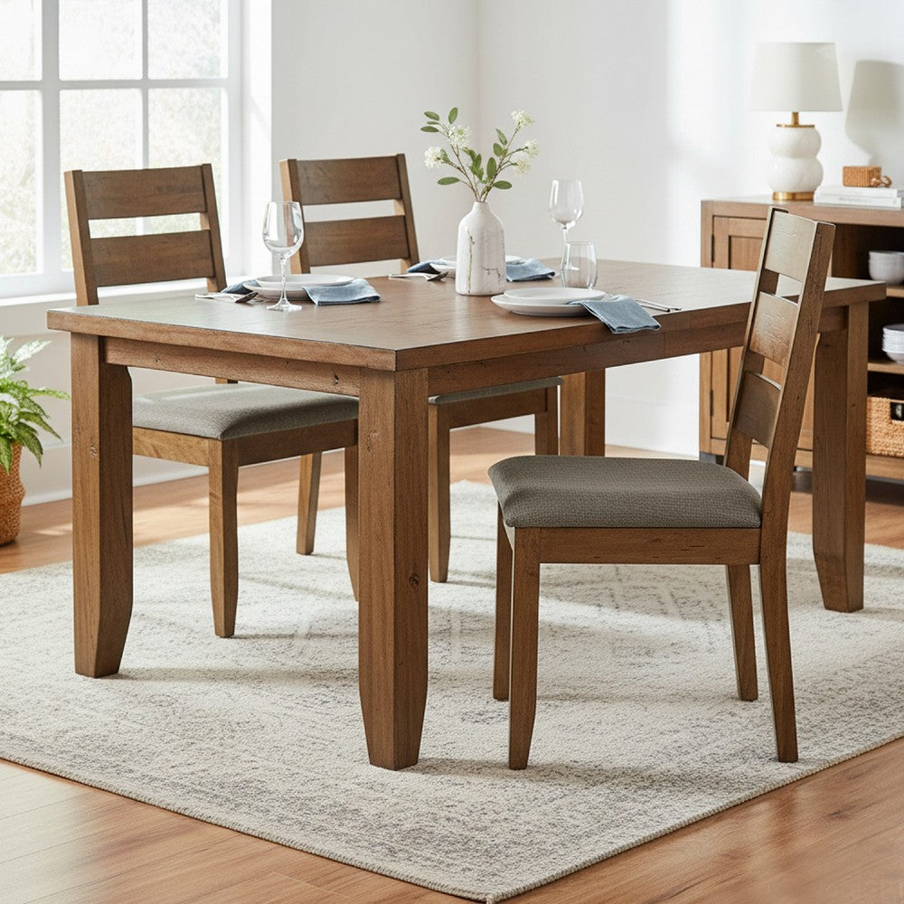 Wooden Ladder Back Dining Chairs, Knotty Nutmeg & Brown, Set of 2 - BM163718