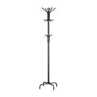 Sturdy Classic Black Satin Finish Coat Rack