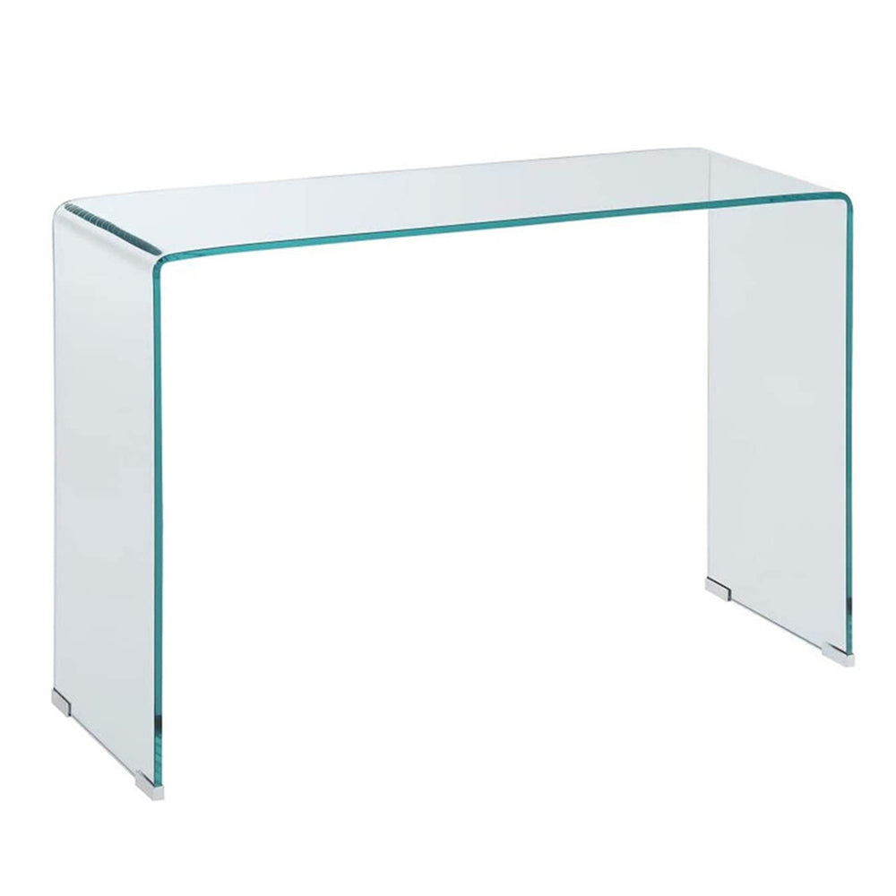 Contemporary Style Minimal Clear Glass Sofa Table, Clear - BM184942