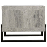 BM156208 Modern Driftwood Open Shelf Coffee Table, Gray and Brown