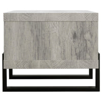 Modern Driftwood Open Shelf Coffee Table, Gray and Black - BM156208