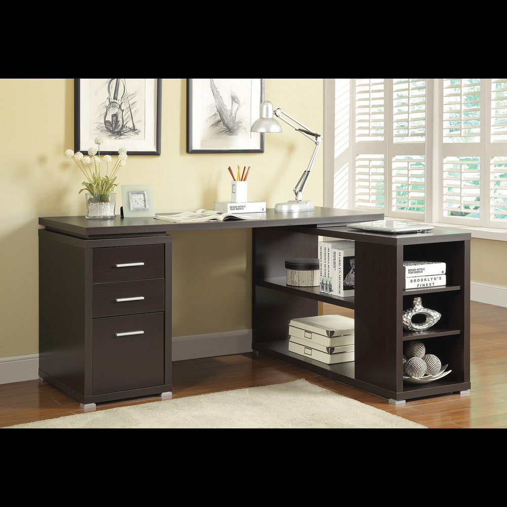 BM159069 Contemporary Style Wooden Office Desk, Brown