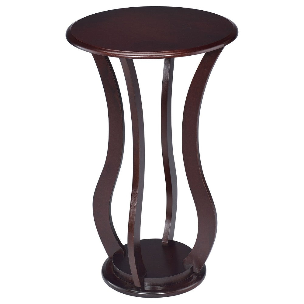 Contemporary Plant Stand With Bottom Storage Shelf, Brown - BM160089