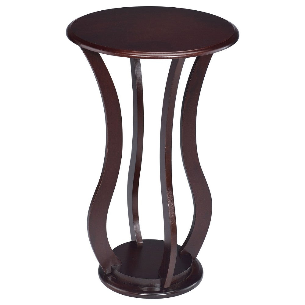 Contemporary Plant Stand With Bottom Storage Shelf, Brown - BM160089