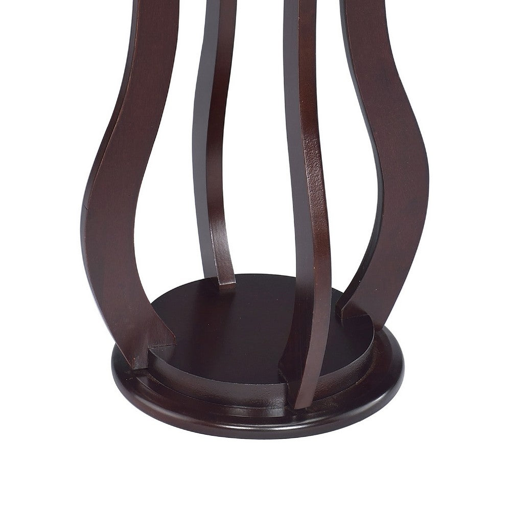 Contemporary Plant Stand With Bottom Storage Shelf, Brown - BM160089
