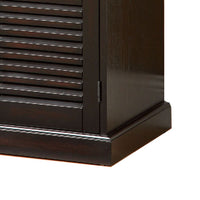 Double Door Solid Wood Shoe Cabinet with Blocked Panel Feet, Espresso Brown - BM186394