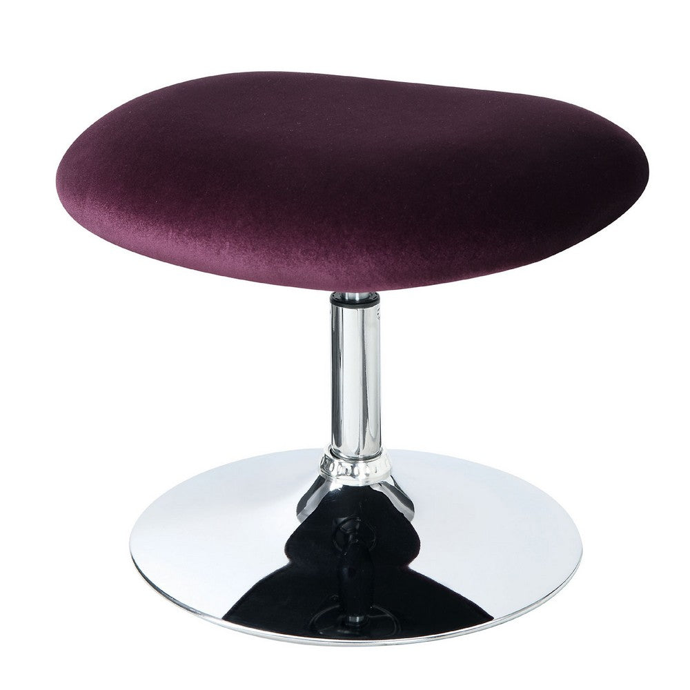 Fabric Curved Design Chair with Ottoman and Tubular Base, Set of 2, Purple - FOA-CM-AC6841