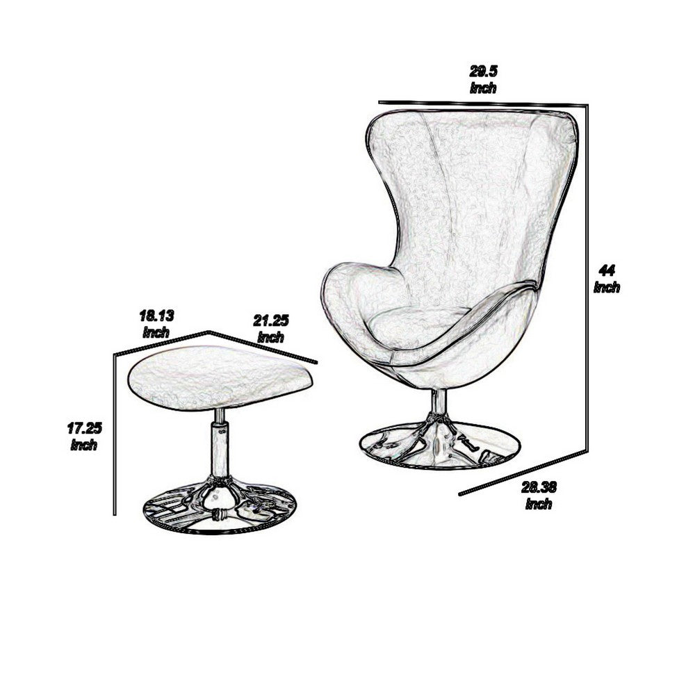 Fabric Curved Design Chair with Ottoman and Tubular Base, Set of 2, Purple - FOA-CM-AC6841