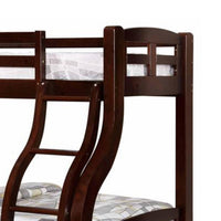 Curved Wood Design Twin/full Bunk Bed, Brown - FOA-CM-BK618EX-BED