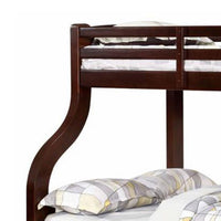 Curved Wood Design Twin/full Bunk Bed, Brown - FOA-CM-BK618EX-BED