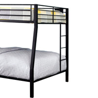 Industrial Style Twin/Queen Metal Bunk bed, Black - FOA-CM-BK939TQ-BED