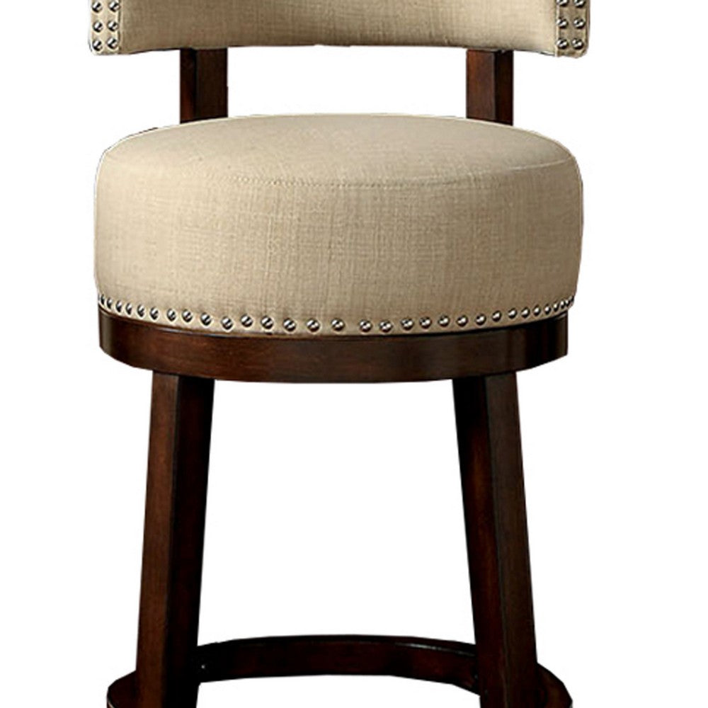 BM131355 Lynsey Contemporary 24"Barstool Withlinen Cushion, Set Of 2