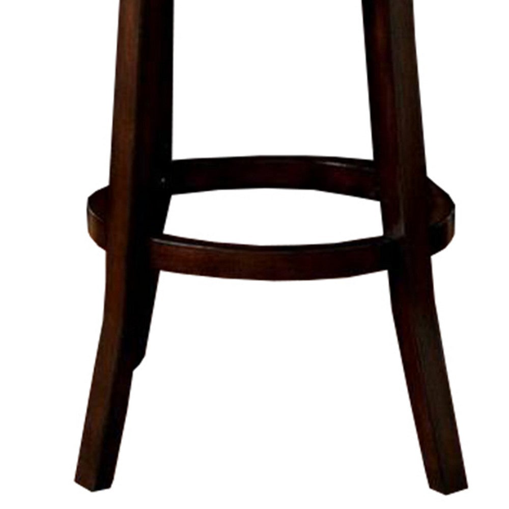 Swivel Bucket Back Barstool with Flared legs, Set of 2, Beige and Brown - FOA-CM-BR6252BG-29-2PK