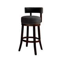 BM131363 Lynsey 29"Barstool Withlinen Cushion, Gray Finish, Set Of 2