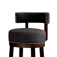 BM131363 Lynsey 29"Barstool Withlinen Cushion, Gray Finish, Set Of 2