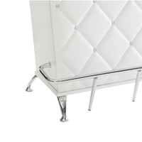 Contemporary Style Leatherette Padded Bar Table With Button Tufting, White