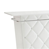 Contemporary Style Leatherette Padded Bar Table With Button Tufting, White