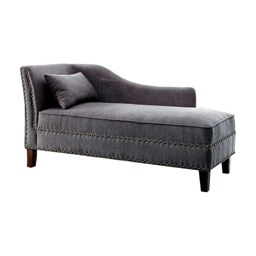 Contemporary Gray Linen Like Fabric Chaise - FOA-CM-CE2185GY