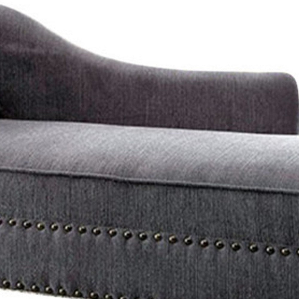 Contemporary Gray Linen Like Fabric Chaise - FOA-CM-CE2185GY