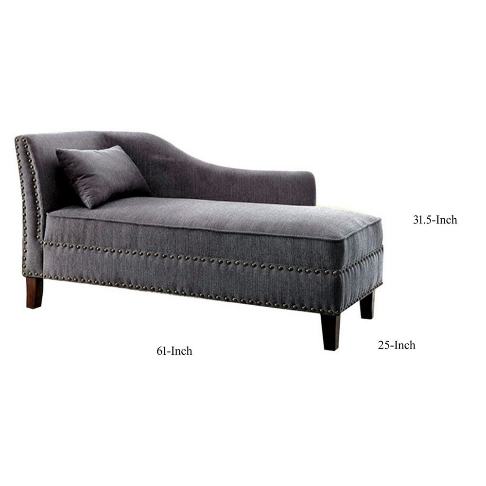 Contemporary Gray Linen Like Fabric Chaise - FOA-CM-CE2185GY