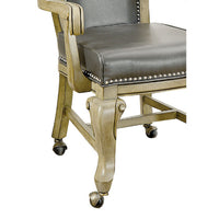 Winsome Contemporary Arm Chair With Caster Gray And Brown Pack of 2 - FOA-CM-GM367GY-AC-2PK