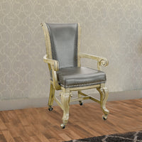 Winsome Contemporary Arm Chair With Caster Gray And Brown Pack of 2 - FOA-CM-GM367GY-AC-2PK