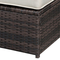 Aluminium Frame Faux Polyester Upholstered Square Ottoman, Brown and White - FOA-CM-OS2136-E