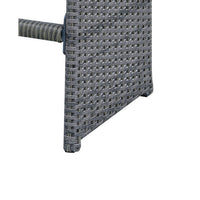 6 Piece Patio Bar Stool In Aluminum Wicker Frame And Padded Fabric Seat, Gray